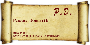 Pados Dominik névjegykártya